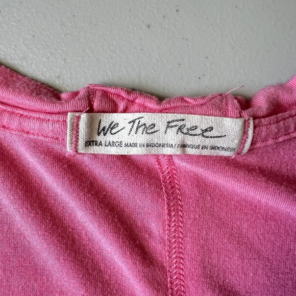 We The Free People Moon Dance Pink V-Neck Tank Top Casual Sleeveless XL - Picture 4 of 10